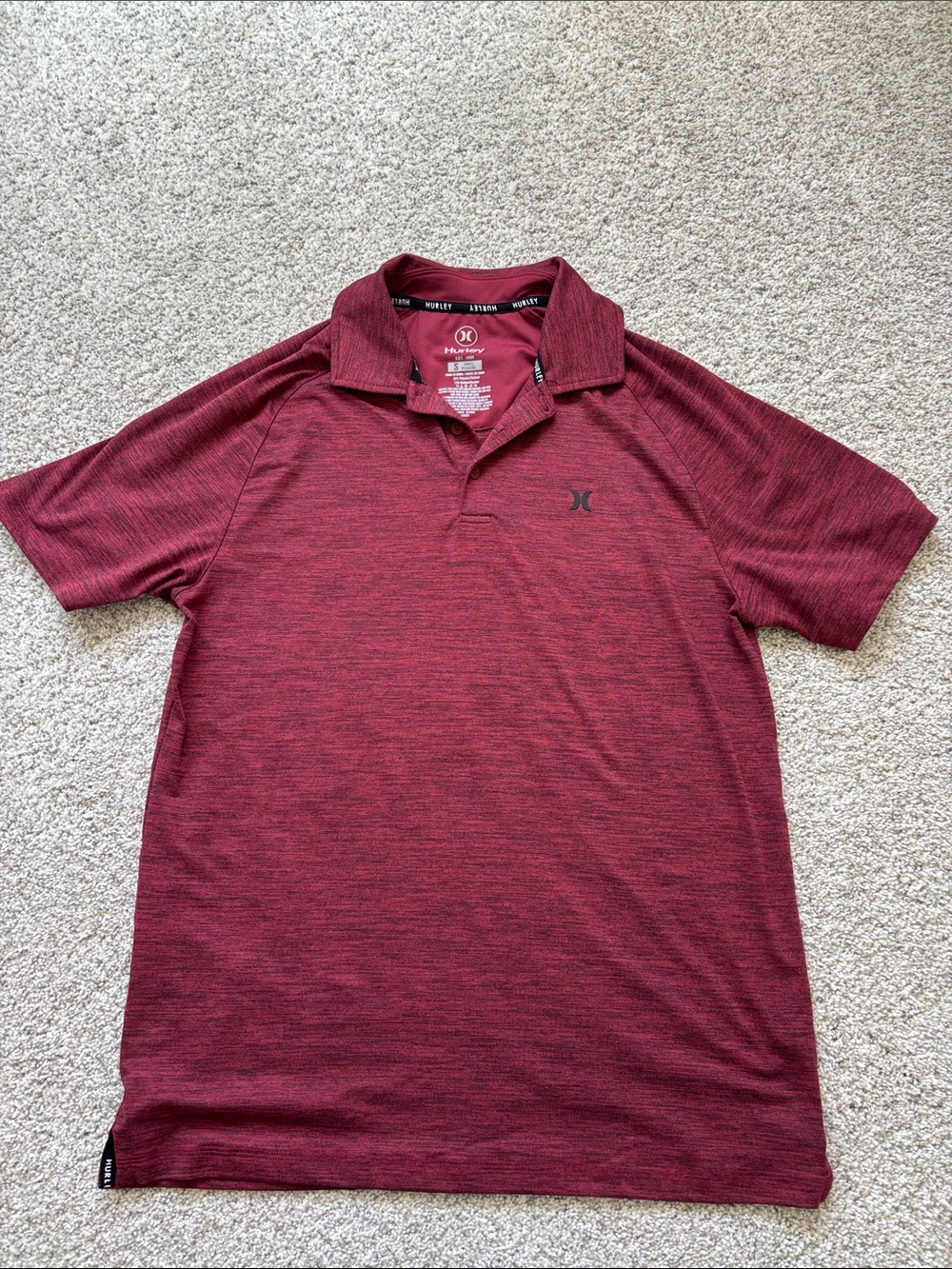 Hurley Men's Burgundy Heather Polo Shirt